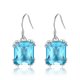 thumbnail image 1 of Pendientes de tuerca con piedra natal de corte princesa para orejas sensibles, joyería sencilla con gemas para mujer Rojo Verde, 1 of 4