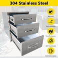 thumbnail image 3 of QinaQin Outdoor Kitchen Drawers, 24 Inch Stainless Steel Flush Mount BBQ Drawers with Grooved Handle, 3 of 7