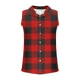 thumbnail image 5 of Kaemgyyd Women's Sleeveless Button down Shirts Casual Loose Dressy Blouses Fashion Plaid Collared Work Tank Tops, 5 of 6