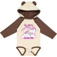 thumbnail image 3 of Inktastic My Nana Loves Me Unicorn Girls Long Sleeve Baby Bodysuit, 3 of 5