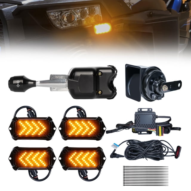 Kit de intermitentes UTV ByStralX con bocina precableada de 110 dB Plug&Play