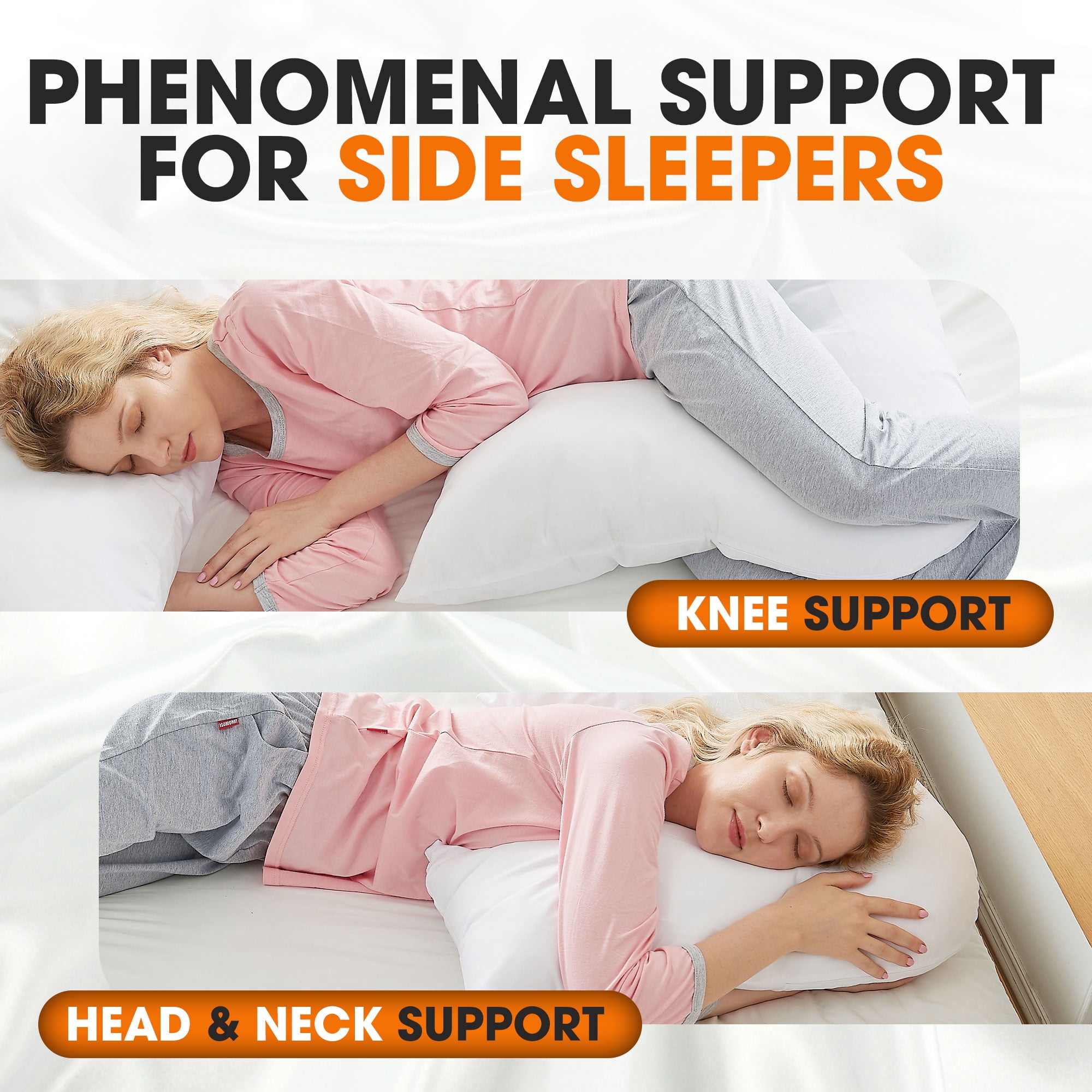 Hypoallergenic Down Alternative Pregnancy V Pillow - By Cheer Collection