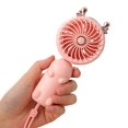 thumbnail image 1 of Naiovety Ventilador de escritorio para oficina, Mini ventiladores de mano recargables, enfriador recargable plegable de plástico, suministros Electrodomésticos Rosa Tipo 1, 1 of 6