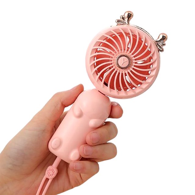 Naiovety Ventilador de escritorio para oficina, Mini ventiladores de mano recargables, enfriador recargable plegable de plástico, suministros Electrodomésticos Rosa Tipo 1
