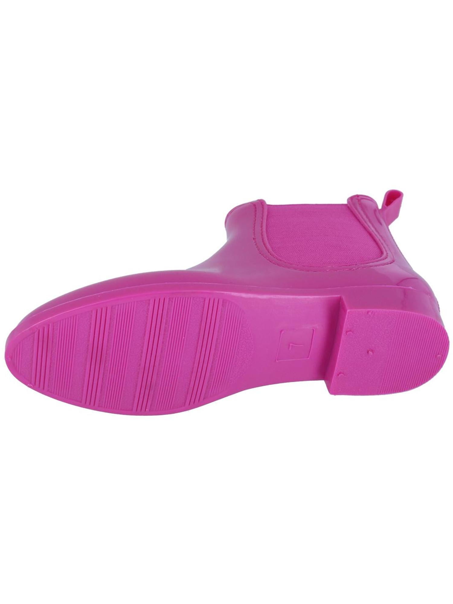 CTM  Solid Color Waterproof Ankle Rain Boots (Women)