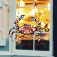 thumbnail image 2 of 2D Acrylic Crab Window Hanging, Vibrant Stained Glass Marine Design, Ideal Gift for Beach Lovers, Marine Enthusiasts, and Indoor Decor, 2 of 4