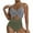 02Green, variant on Hicidod One Piece Swimsuit Women Tummy Control Slimming Bathing Suits Twist Front Cutout Adjustable Straps Ruched Swimwear