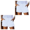 thumbnail image 3 of Sonducket Pantalones cortos de mezclilla con cordón de cintura alta suave para mujer pantalones cortos de mezclilla con bolsillo para Type25 NO25, 3 of 6