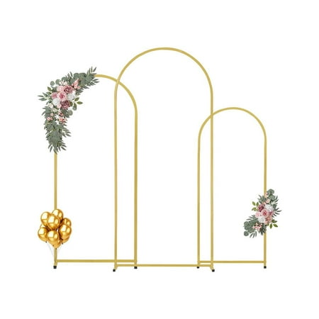 YYAo Metal Arch Backdrop Stand Set of 3 Portable Photo Studio Kit Wedding Event Photography Backdrop Stand with Case Connection