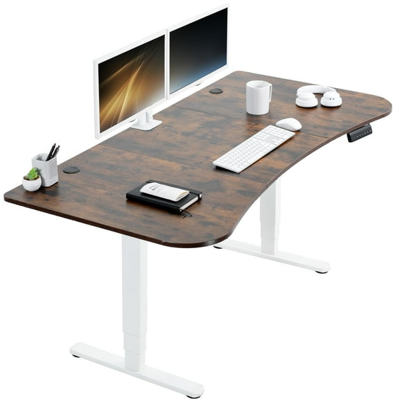 Escritorio de pie VIVO Electric de doble motor 160 x 80 cm Vintage Brow