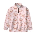 thumbnail image 4 of Uorisanigo Girls Half Zip Collar Sweatshirts Casual Essentials Cute Pink Pig Long Sleeve Pullover Top Oversized Kids Athletic Sweatshirt Jacket Fashion for Sports and Daily Wear, 4 of 7