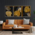 thumbnail image 2 of Cuadro decorativo Maxigráfica Shop Set hojas doradas HD Canvas Abstracto Elegante, 2 of 3