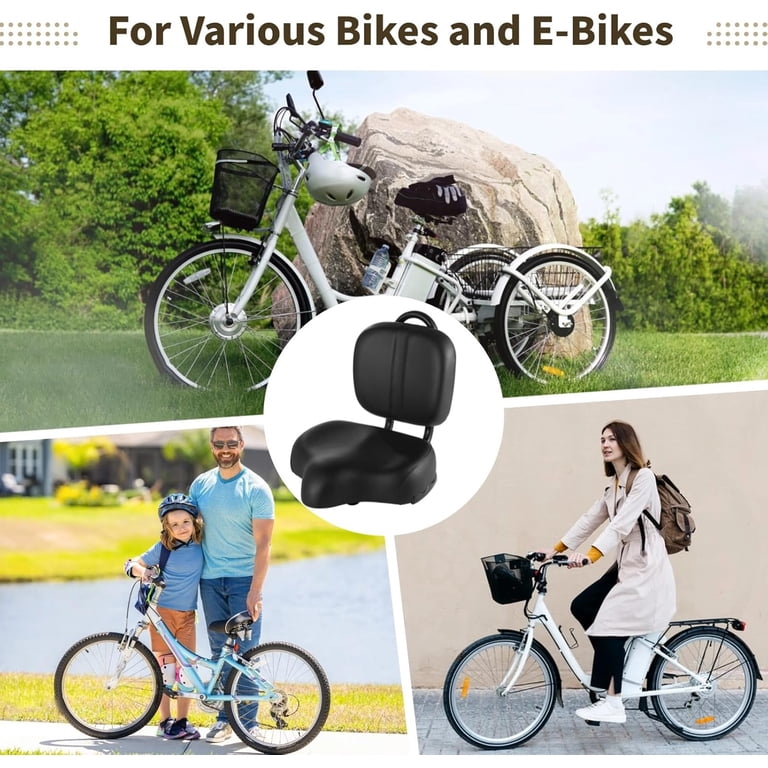 Bike Seat with Backrest,Extra Wide Bicycle Seat with Back Support
