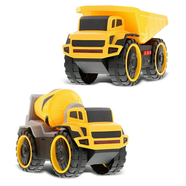 Mozlly Friction Powered Construction Vehicle Toys Set of 2 - Yellow