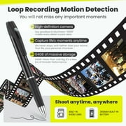 Mini Camera Pen Portable 1080P 64GB Memory Card USB Rechargeable Long Standby,Perfect for Office, Meeting & Home Monitoring