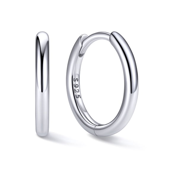 ChicSilver 925 Sterling Silver Small Hoop Earrings for Women, Huggie Hoops 8-20mm, Hypoallergenic Sensitive Ears, Lightweight Cartilage Jewelry