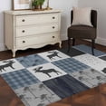 thumbnail image 3 of Vintage Animal Area Rugs 3x5 ft Classic Woods Bear Moose Plaid Washable Rug Non Slip Indoor Carpet Absorbent Floor Mat for Living Room Bedroom Dining Room, 3 of 9