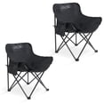 thumbnail image 1 of Silla Plegable para Camping Pesca Playa y Exteriores de Lona Impermebale Ligera Silla para Exterior Ergonomica con Estructura de Acero y Funda Transportadora Set de 2 Sillas (Negro), 1 of 5