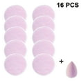 thumbnail image 1 of Bolsa malla de 16 discos desmaquillantes rosa redondo terciopelo + puff Xemadio 2035690-2, 1 of 8