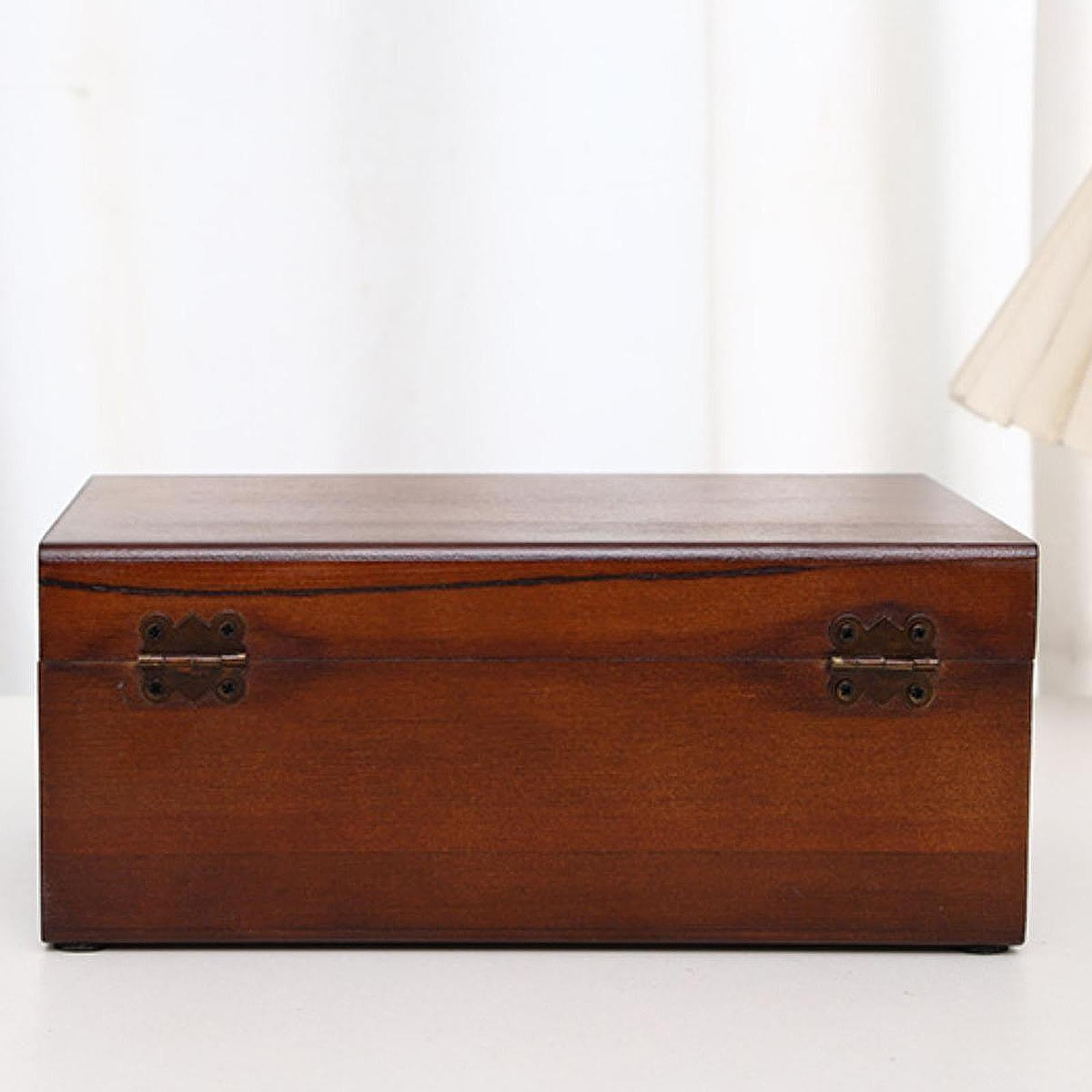 FVDPWYE Wooden Sewing Box Decorative Wood Storage Box Household for Handmade Craft Empty