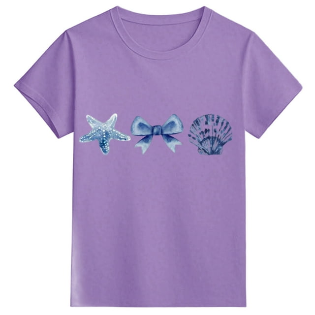 T-shirts pour Tout-Petites Filles, T-Shirts Imprimés à Manches Courtes pour Filles, Col Rond, Vêtements d'Été, Hauts pour Tout-Petite Fille, 1-2 Ans