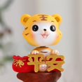 thumbnail image 2 of Adorable figura en miniatura de tigre con cabeza meneando la cabeza, escultura, adorno del zodiaco Seguridad, 2 of 7
