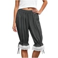 thumbnail image 2 of Hzzrkos Women Casual Fashion Solid Color Elastic‑Waist Loose Capri Pants With Pockets Relaxed‑Fit Trousers for Daily‑wear Home Outdoor Travelling, 2 of 9