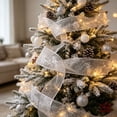 thumbnail image 5 of BSJJY 354" Bright Silver Sparkly Christmas Ribbon, Eye-Catching Glitter Finish, Durable and Flexible Plastic, Perfect for Gift Boxes, Wreaths, Doorways, Trees, or DIY Holiday Decorations, 5 of 6