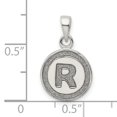 thumbnail image 2 of Pendentif Breloque Collier Cercle Monogramme Prénom Lettre R Délicate en Argent Sterling 925, 2 of 6