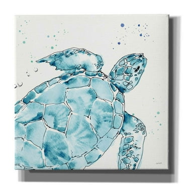 Epic Graffiti 'Deep Sea IX' by Anne Tavoletti, Canvas Wall Art, 37"x37"