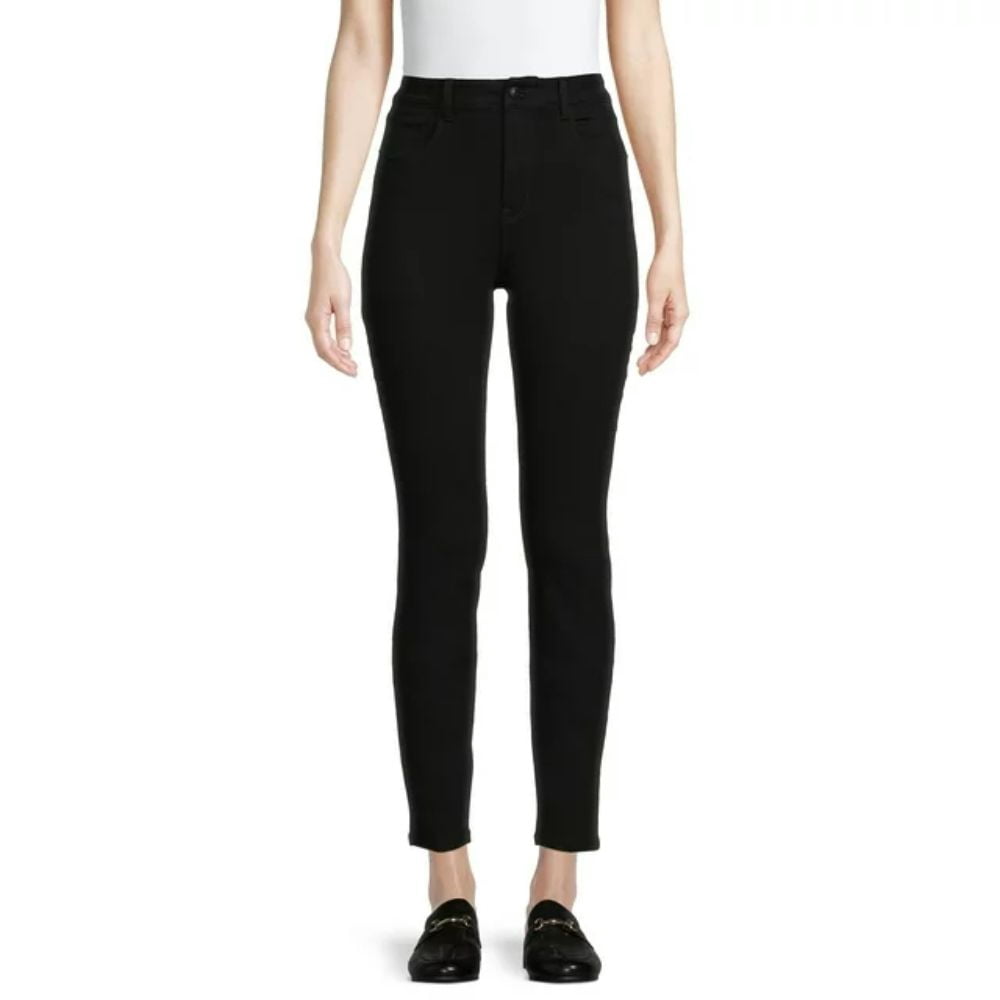 No Boundaries Women's High Rise Skinny Jeans, Black, 15