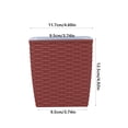 thumbnail image 3 of Self Watering Square Small Flower Pots Imitation Rattan Woven Texture 4.6 Inch Flower Pots for Indoor Plants Succulents and Desktop Home Decor, 3 of 6