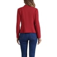 thumbnail image 3 of Blazers Abiertos Inspire Chic para Mujer, Chaqueta de Oficina de Manga Larga Casual con Botones, Color Rojo, 3 of 6