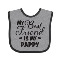 Inktastic My Best Friend is My Pappy with Hearts Boys or Girls Baby Bib