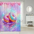 thumbnail image 2 of Donut Kids Shower Curtains,Sweet Doughnut Dessert Food Bathroom Curtains for Girls Women,Sparkling Bubble Glitter Starry Sky Pink Purple Dreamy Waterproof Curtains,12 Hooks Suits,72" W x 72" L, 2 of 6
