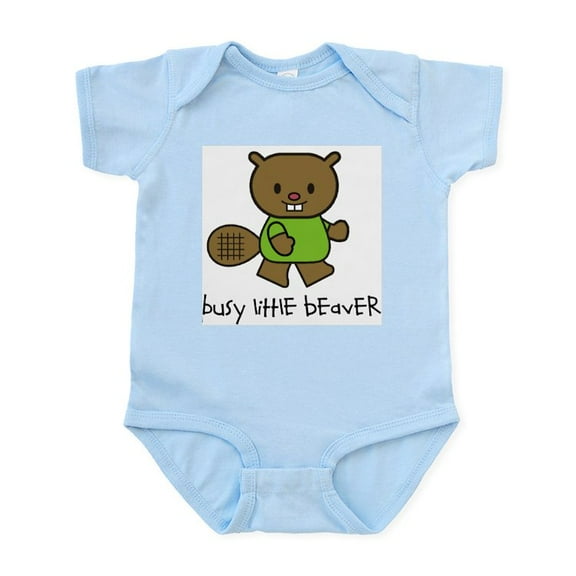CafePress - Busy Little Beaver Infant Bodysuit - Baby Light Bodysuit, Size Newborn - 24 Months