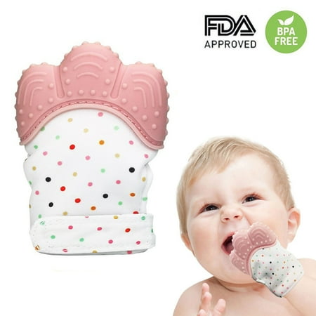 Sports Infant Baby Mobile Shower - Self Soothing Baby Teething Mitten For Infants - Silicone Teether Glove for Pain Relief & Sore Gums While Teething - Great Baby Shower Gift & Toy for Babies - BPA FREE & Food Grade 1PACK