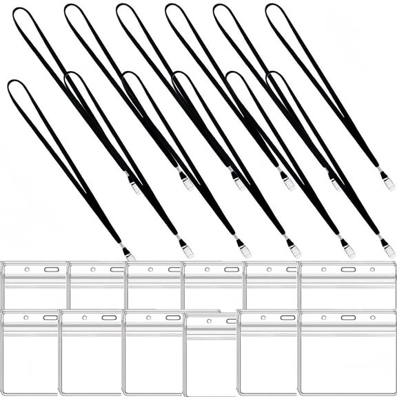 12PCS Comfortable Adjustable Lanyard Necklace For Badges Perfect For Office And Events