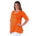 thumbnail image 2 of 24seven Comfort Apparel Elbow Sleeve Plus Size Tunic Top For Women, 2 of 4