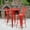 Red, variant on Emma + Oliver Commercial 30" Round White Metal Indoor-Outdoor Bar Table Set-2 Cafe Stools