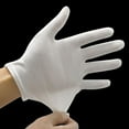 thumbnail image 4 of 12 Pairs White Cotton Gloves Soft Lightweight Work Gloves for Cosmetic Moisturizing Coin Jewelry Inspection Hand Spa Thick XXL Size, 4 of 5