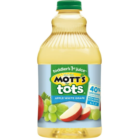 (3 Pack) Mott's for Tots 100% Juice, Apple White Grape, 64 Fl Oz, 1 Count