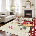 thumbnail image 2 of Christmas Area Rugs 6'x9', Washable Small Throw Rugs for Kitchen Dining room, Xmas Ice Cream Snowflakes Candy Pine Needles Indoor Outdoor Rug Non-Slip Low Pile Carpet Runner Reversible Floor Mats, 2 of 8