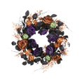 thumbnail image 4 of Guirnalda colgante de rosas artificiales para Halloween, decoración para fiestas, guirnalda gótica redonda de 20 pulgadas para pasillo, resistente y, 4 of 8