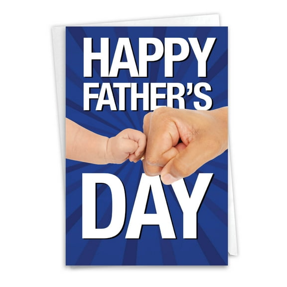 1 Funny Father's Day Card with Envelope - Baby Fist Bump C6768FDG