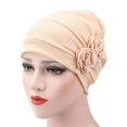 thumbnail image 2 of Women Turban Rose Flower Caps Elastic Beanie Headscarf Vintage Headwrap Hat, 2 of 7