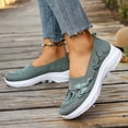 thumbnail image 3 of Orthopedic Shoes for Women Comfortable Casual Athletic Work Woven Slip on Mesh Breathable Lightweight Non Slip Walking Running Sneakers Green Size 6, 3 of 5