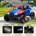 thumbnail image 4 of Track Seven 24V 2-Seater Ride on Car, Kids Electric Car with Remote Control, 20.4" Extra Width Seat, Bluetooth, Power Display, 24V Ride on Truck for Boys Girls Age 3+, Max Speed 6.21 mph, Blue, 4 of 8