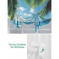 thumbnail image 3 of Summer Beach Coastal Tie Up Curtains for Windows 63 Inch Length Balloon Curtains Kitchen Adjustable Balloon Window Shade Palm Tree Sandy Vacation Tie Up Valance Bathroom Curtain Window 52"x63", 3 of 6