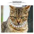 thumbnail image 2 of Collar de perlas de imitación para perros y gatos, con accesorios brillantes y lazo de cinta, joyería para cachorros, perras y gatas, color blanco, 2 of 6